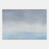Gold Stars Moons Blue Ombre Geschenkpapier Set (Vorderseite)
