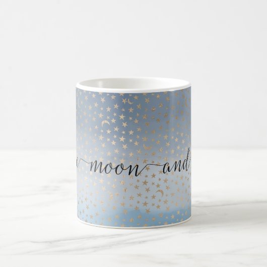 Gold Stars Moons Blue Ombre Kaffeetasse (Mittel)