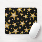 Gold Stars Mousepad schwarz (Mit Mouse)