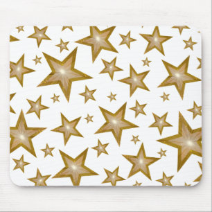 Gold Stars Mousepad weiß