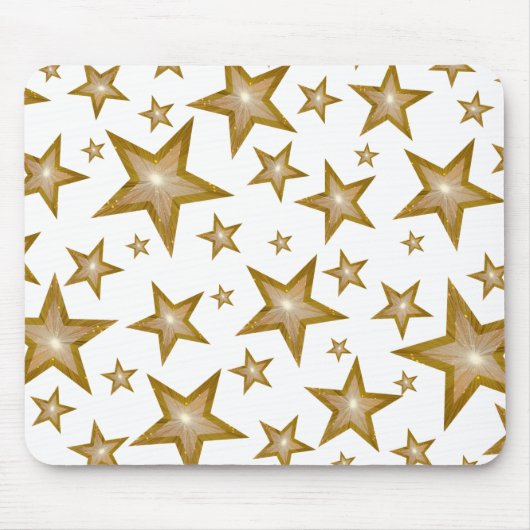 Gold Stars Mousepad weiß (Vorne)