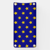 Gold Stars Muster, Navy Blue, Exklusiv Banner (Vertikal)