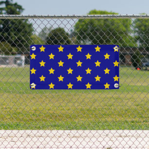 Gold Stars Muster, Navy Blue, Exklusiv Banner