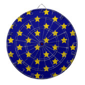 Gold Stars Muster, Navy Blue, Exklusiv Dartscheibe (vorne)
