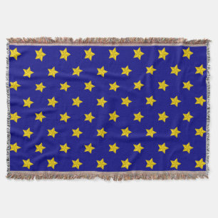Gold Stars Muster, Navy Blue, Exklusiv Decke
