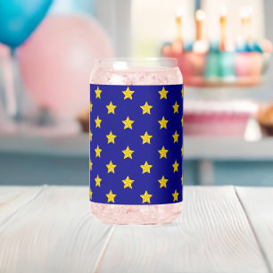 Gold Stars Muster, Navy Blue, Exklusiv Dosenglas