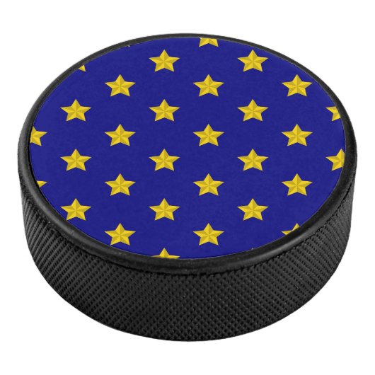 Gold Stars Muster, Navy Blue, Exklusiv Eishockey Puck (3/4)