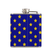 Gold Stars Muster, Navy Blue, Exklusiv Flachmann (Rückseite)