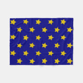 Gold Stars Muster, Navy Blue, Exklusiv Fleecedecke (Vorderseite (Horizontal))