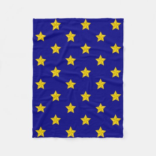 Gold Stars Muster, Navy Blue, Exklusiv Fleecedecke (Vorderseite)