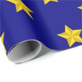 Gold Stars Muster, Navy Blue, Exklusiv Geschenkpapier (Rolleneckpunkt)