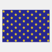 Gold Stars Muster, Navy Blue, Exklusiv Geschenkpapier Set (Vorderseite 3)