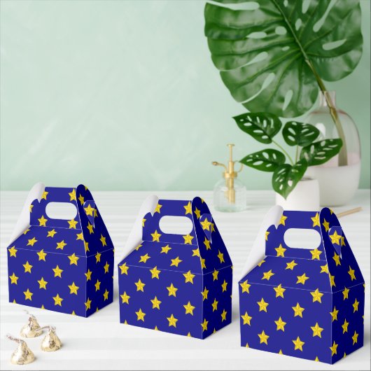 Gold Stars Muster, Navy Blue, Exklusiv Geschenkschachtel (Zahlreiche)