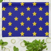 Gold Stars Muster, Navy Blue, Exklusiv Geschirrtuch (Gefaltet)