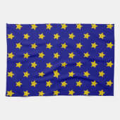 Gold Stars Muster, Navy Blue, Exklusiv Geschirrtuch (Horizontal)