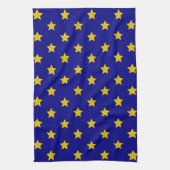Gold Stars Muster, Navy Blue, Exklusiv Geschirrtuch (Vertikal)
