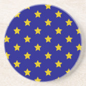 Gold Stars Muster, Navy Blue, Exklusiv Getränkeuntersetzer (Vorne)