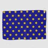 Gold Stars Muster, Navy Blue, Exklusiv Golfhandtuch (Horizontal)