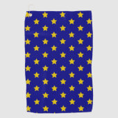 Gold Stars Muster, Navy Blue, Exklusiv Golfhandtuch (Vorderseite)