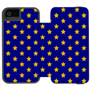 Gold Stars Muster, Navy Blue, Exklusiv Incipio Watson™ iPhone 5 Geldbörsen Hülle