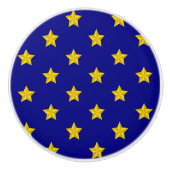 Gold Stars Muster, Navy Blue, Exklusiv Keramikknauf (Vorderseite)
