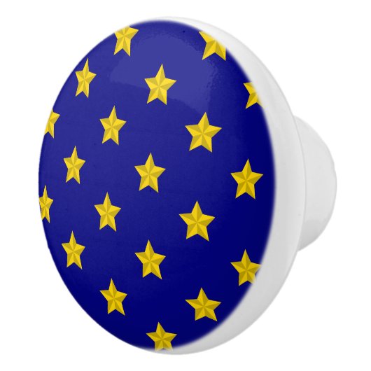 Gold Stars Muster, Navy Blue, Exklusiv Keramikknauf (Rechts)