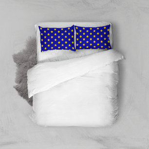 Gold Stars Muster, Navy Blue, Exklusiv Kissenbezug