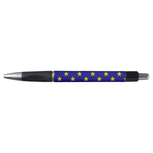 Gold Stars Muster, Navy Blue, Exklusiv Kugelschreiber (Vorderseite)