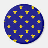Gold Stars Muster, Navy Blue, Exklusiv Magnet (Vorne)
