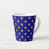 Gold Stars Muster, Navy Blue, Exklusiv Milchtasse (Rechte Ecke)