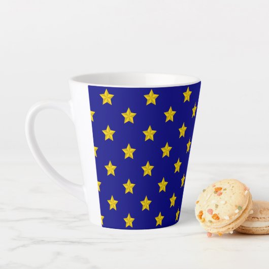 Gold Stars Muster, Navy Blue, Exklusiv Milchtasse (Beispiel)