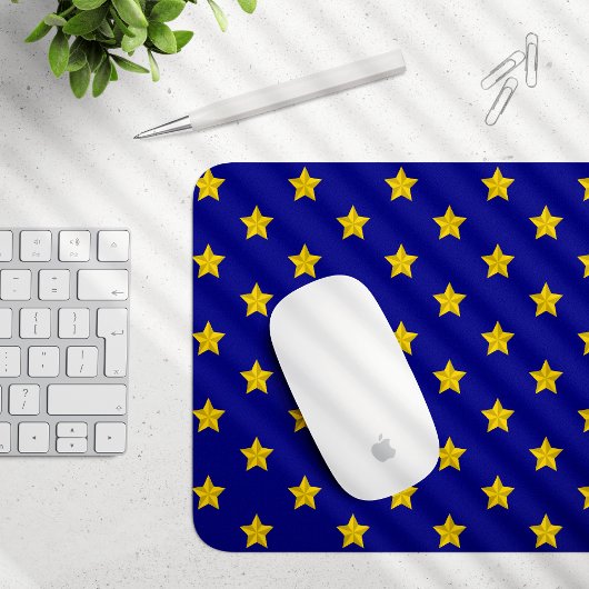 Gold Stars Muster, Navy Blue, Exklusiv Mousepad