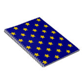 Gold Stars Muster, Navy Blue, Exklusiv Notizblock (Rechte Seite)