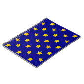 Gold Stars Muster, Navy Blue, Exklusiv Notizblock (Linke Seite)