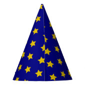 Gold Stars Muster, Navy Blue, Exklusiv Partyhütchen (Rückseite)