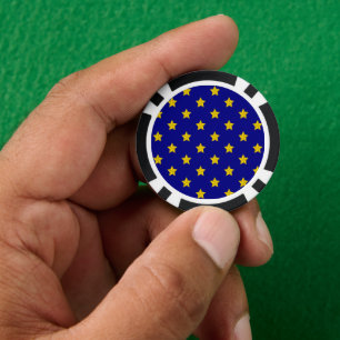 Gold Stars Muster, Navy Blue, Exklusiv Pokerchips