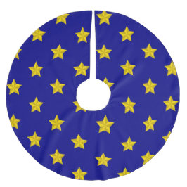 Gold Stars Muster, Navy Blue, Exklusiv Polyester Weihnachtsbaumdecke