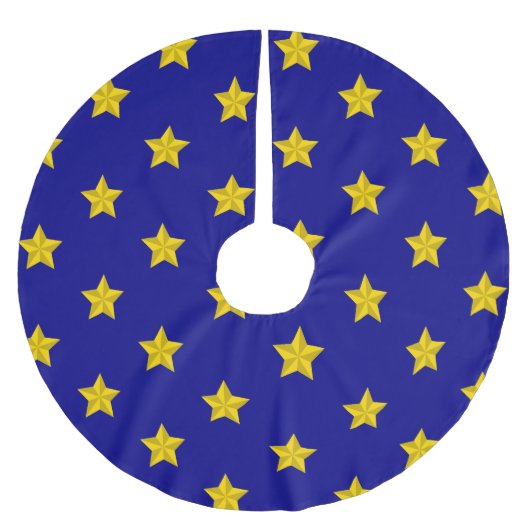 Gold Stars Muster, Navy Blue, Exklusiv Polyester Weihnachtsbaumdecke (Vorderseite)