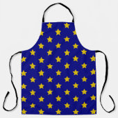 Gold Stars Muster, Navy Blue, Exklusiv Schürze (Vorderseite)