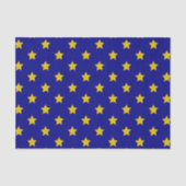 Gold Stars Muster, Navy Blue, Exklusiv Seidenpapier (Vorderseite)