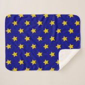 Gold Stars Muster, Navy Blue, Exklusiv Sherpadecke (Vorderseite (Horizontal))
