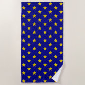 Gold Stars Muster, Navy Blue, Exklusiv Strandtuch (Vorderseite)