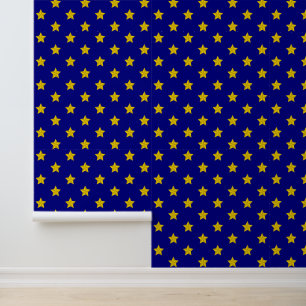 Gold Stars Muster, Navy Blue, Exklusiv Tapete