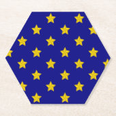 Gold Stars Muster, Navy Blue, Exklusiv Untersetzer (Vorderseite)