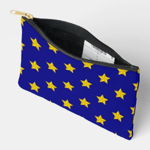Gold Stars Muster, Navy Blue, Exklusiv Zubehörtasche