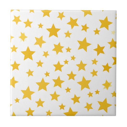 gold stars on white background fliese (Vorderseite)
