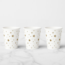 Gold Stars Paper Cups Pappbecher