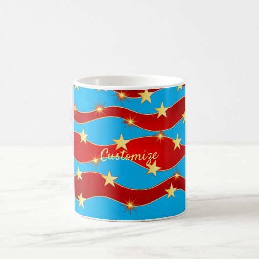 Gold Stars Patriotic Sky Thunder_Cove Kaffeetasse (Mittel)