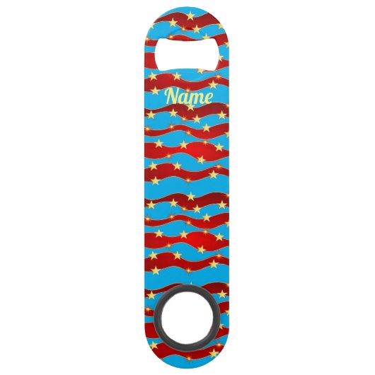 Gold Stars Patriotic Sky Thunder_Cove Speed Flaschenöffner (Vorderseite)
