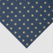 Gold Stars Pattern auf Navy Blue Seidenpapier (Ausschnitt)